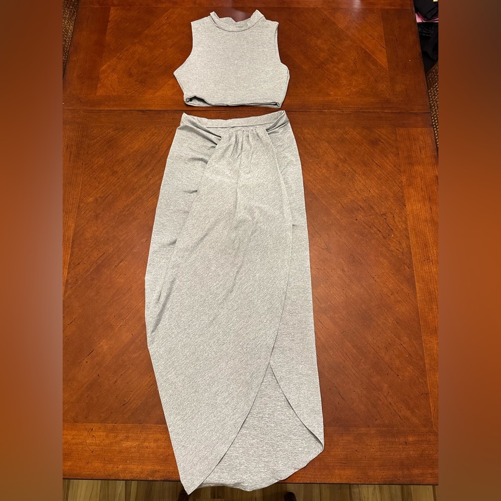 Zaful Gray Women's Skirt Set